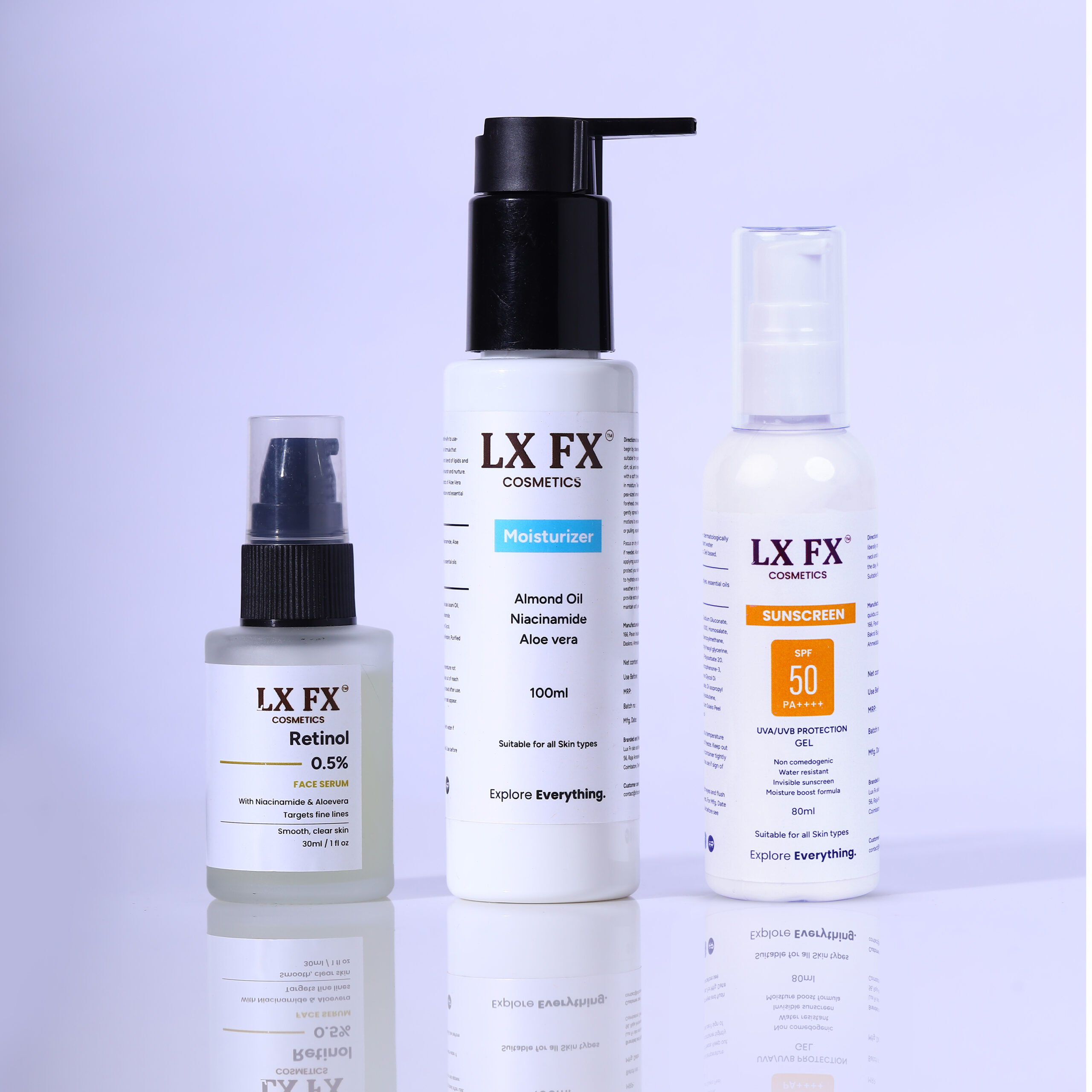 Skin Renew & Protection Combo (Retinol Serum + Moisturiser + Sunscreen Gel)